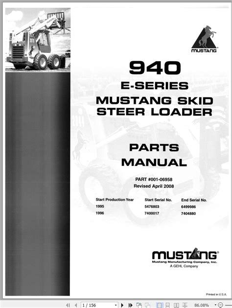 mustang 940e skid steer parts|mustang skid steer parts catalog.